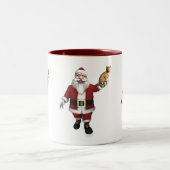 Sinterklaas met rode tablet tweekleurige koffiemok (Center)