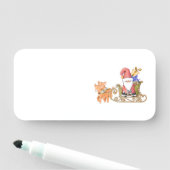 Sinterklaas met slee, geschenken en rendieren naamplaatje (In situ)