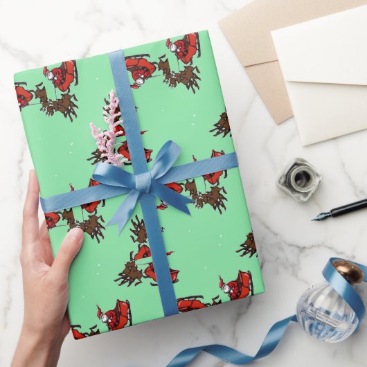 Sinterklaas met sluw groen cadeaupapier (Geschenken)