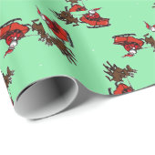 Sinterklaas met sluw groen cadeaupapier (Rol Hoek)