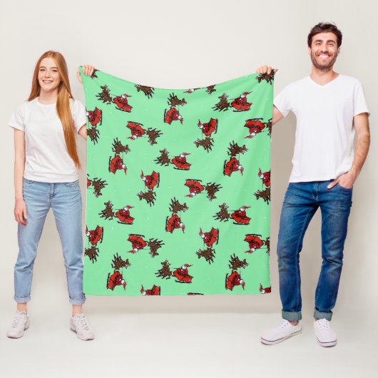 Sinterklaas met sluw groen fleece deken (In situ)