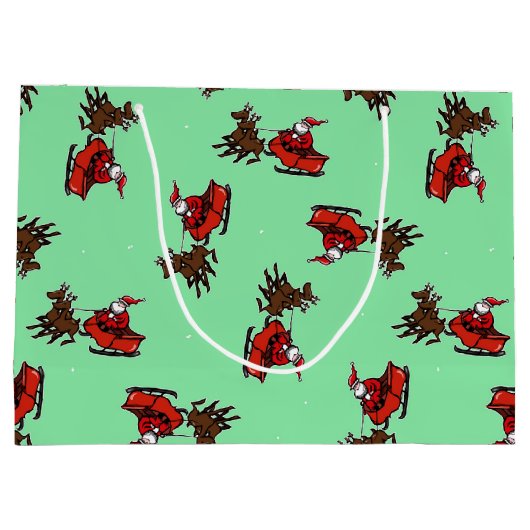 Sinterklaas met sluw groen groot cadeauzakje (Achterkant)