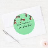Sinterklaas met sluw groen ronde sticker (Envelop)
