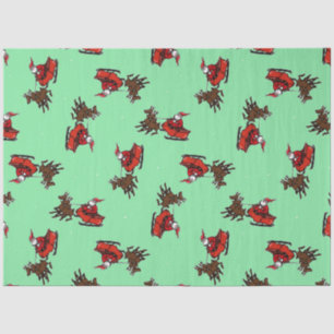 Sinterklaas met sluw groen tissuepapier