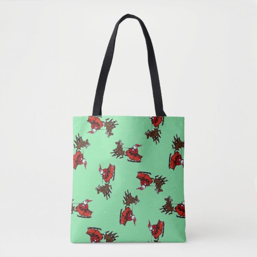 Sinterklaas met sluw groen tote bag (Voorkant)