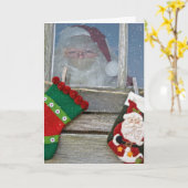 Sinterklaas met sneeuwvlokken kaart (Gele Bloem)