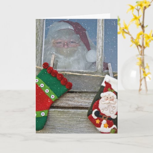 Sinterklaas met sneeuwvlokken kaart (Gele Bloem)