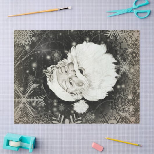  Sinterklaas met sneeuwvlokken Tissuepapier (Craft)