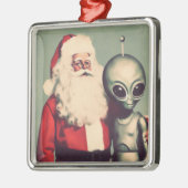 Sinterklaas met Space Alien Sci Fi Christmas Metalen Ornament (Links)