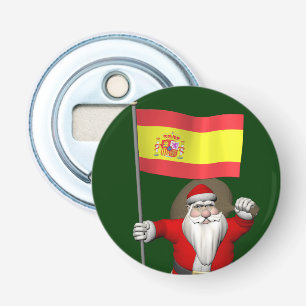 Sinterklaas met Spanje Button Flesopener