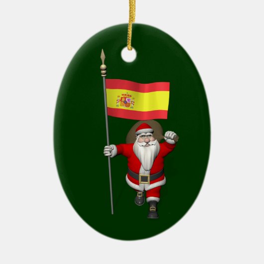 Sinterklaas met Spanje Keramisch Ornament (Voorkant)