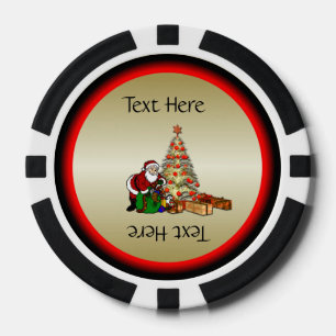 Sinterklaas met speelgoed onder kerstboom poker chips