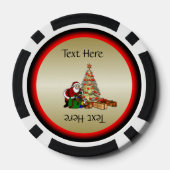 Sinterklaas met speelgoed onder kerstboom poker chips (Achterkant)
