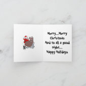 Sinterklaas met speelgoed op daken gevouwen kerstm feestdagen kaart (Binnen)