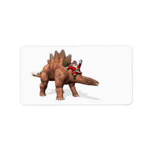 Sinterklaas met stegosaurus etiket