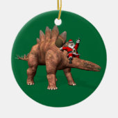 Sinterklaas met stegosaurus keramisch ornament (Voorkant)