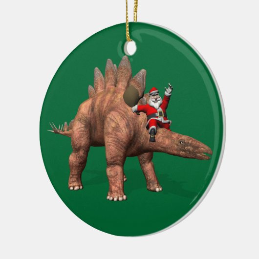 Sinterklaas met stegosaurus keramisch ornament (Links)
