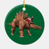 Sinterklaas met stegosaurus keramisch ornament (Achterkant)