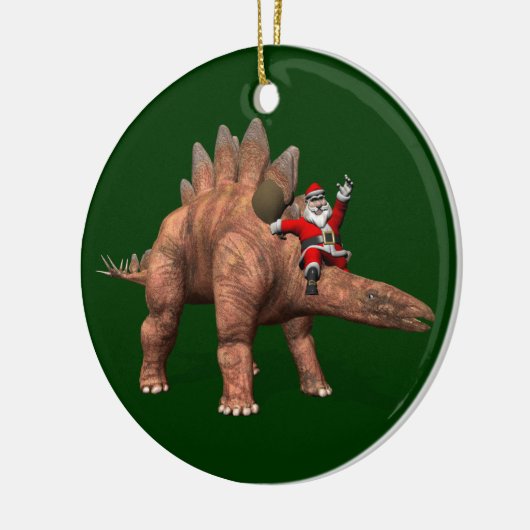 Sinterklaas met stegosaurus keramisch ornament (Links)
