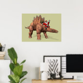 Sinterklaas met stegosaurus poster (Thuiskantoor)