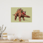Sinterklaas met stegosaurus poster (Keuken)