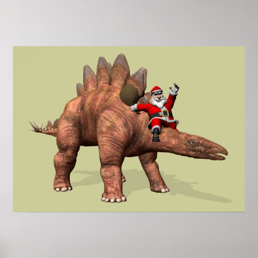 Sinterklaas met stegosaurus poster (Voorkant)