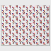 Sinterklaas met stervormige banner cadeaupapier (Vlak)