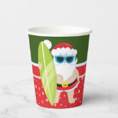 Sinterklaas met surfbordstrandgast papieren bekers (Achterkant)