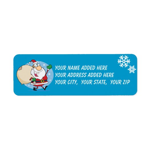 Sinterklaas met tas met terugzendadressen voor spe etiket (Voorkant)