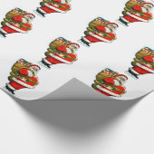 Sinterklaas met tas van speelgoed cadeaupapier (Hoek)