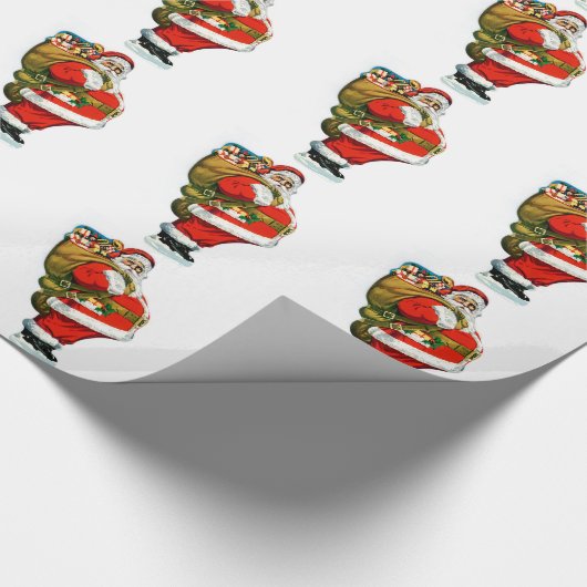 Sinterklaas met tas van speelgoed cadeaupapier (Hoek)