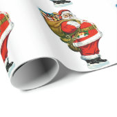 Sinterklaas met tas van speelgoed cadeaupapier (Rol Hoek)