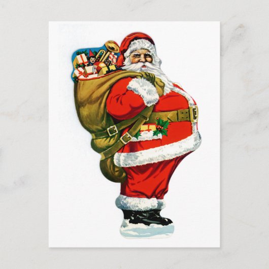 Sinterklaas met tas van speelgoed feestdagenkaart (Voorkant)