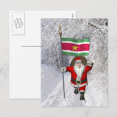 Sinterklaas met teken van Suriname Feestdagenkaart (Voorkant / Achterkant)