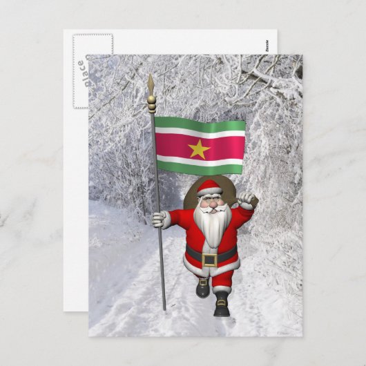 Sinterklaas met teken van Suriname Feestdagenkaart (Voorkant / Achterkant)