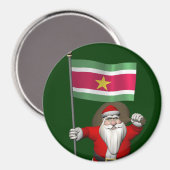 Sinterklaas met teken van Suriname Magneet (Voorkant / Achterkant)