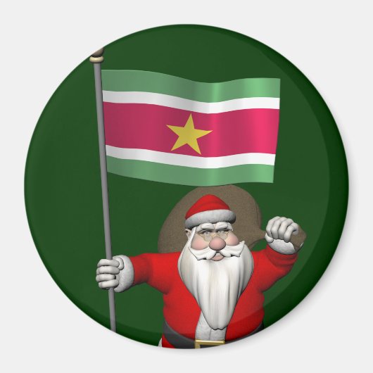 Sinterklaas met teken van Suriname Magneet (Voorkant)