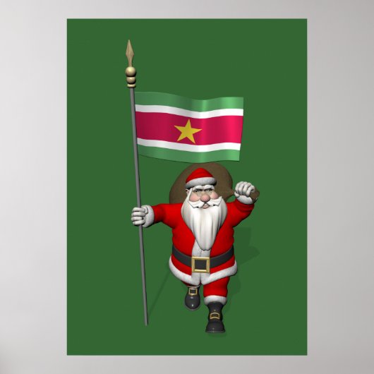 Sinterklaas met teken van Suriname Poster (Voorkant)