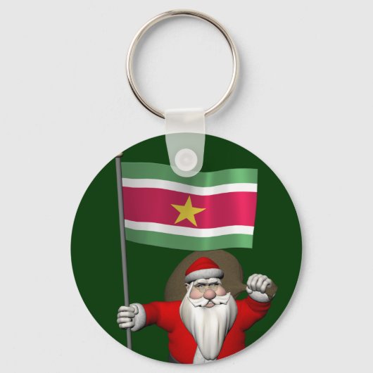 Sinterklaas met teken van Suriname Sleutelhanger (Voorkant)
