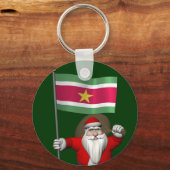 Sinterklaas met teken van Suriname Sleutelhanger (Voorkant)