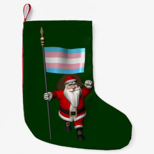 Sinterklaas met transgendervlag kleine kerstsok