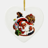 Sinterklaas met treinen keramisch ornament (Voorkant)