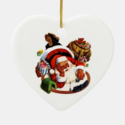 Sinterklaas met treinen keramisch ornament (Achterkant)