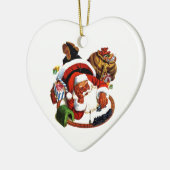 Sinterklaas met treinen keramisch ornament (Links)
