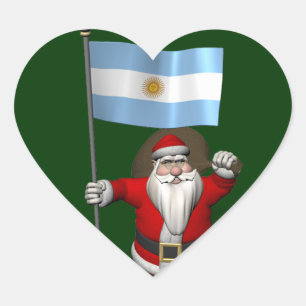 Sinterklaas met vertrek uit Argentinië Hart Sticker
