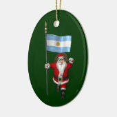 Sinterklaas met vertrek uit Argentinië Keramisch Ornament (Links)
