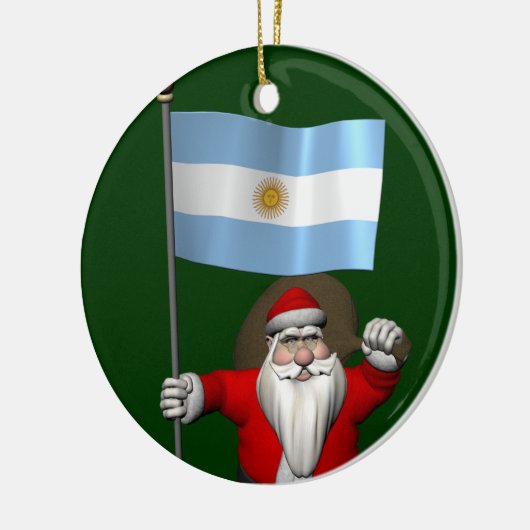 Sinterklaas met vertrek uit Argentinië Keramisch Ornament (Links)