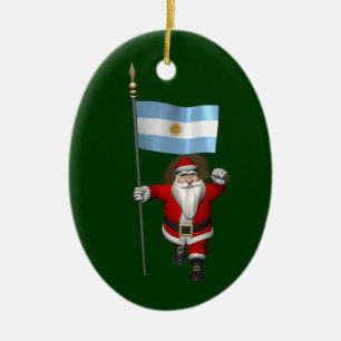Sinterklaas met vertrek uit Argentinië Keramisch Ornament