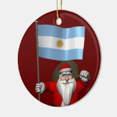 Sinterklaas met vertrek uit Argentinië Keramisch Ornament (Links)