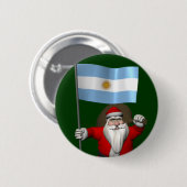 Sinterklaas met vertrek uit Argentinië Ronde Button 5,7 Cm (Voorkant /achterkant)